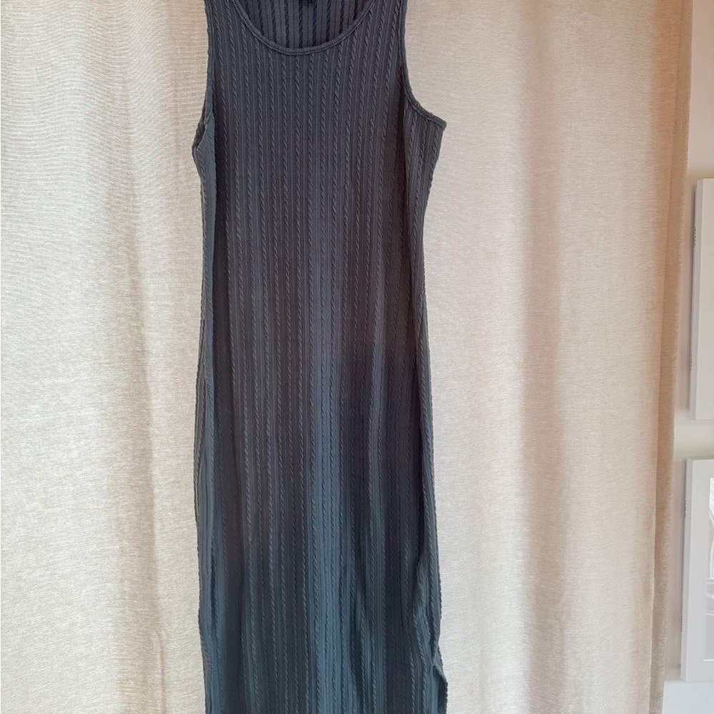 Maternity SHEIN Blue Ribbed Sleeveless Maxi Dress